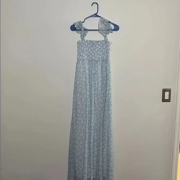 Aakaa Elegant Blue Floral Maxi Dress - Picture 4 of 4